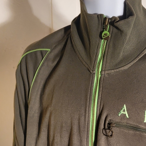 Vintage Nike Air Flight Track Jacket Men’s M Grey/Green - Picture 7 of 11